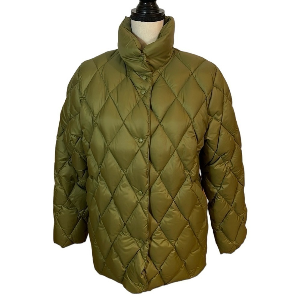 Moncler Olive Green Quilted Down Jacket Sz-0